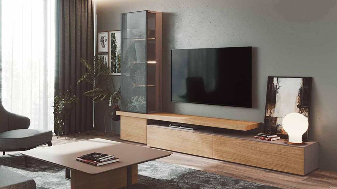 Composição TV Sinag 35, Na Graça Interiores encontras diferentes ofertas de estantes TV para completar o teu espaço. Design moderno e funcional adaptados as tuas necessidades.