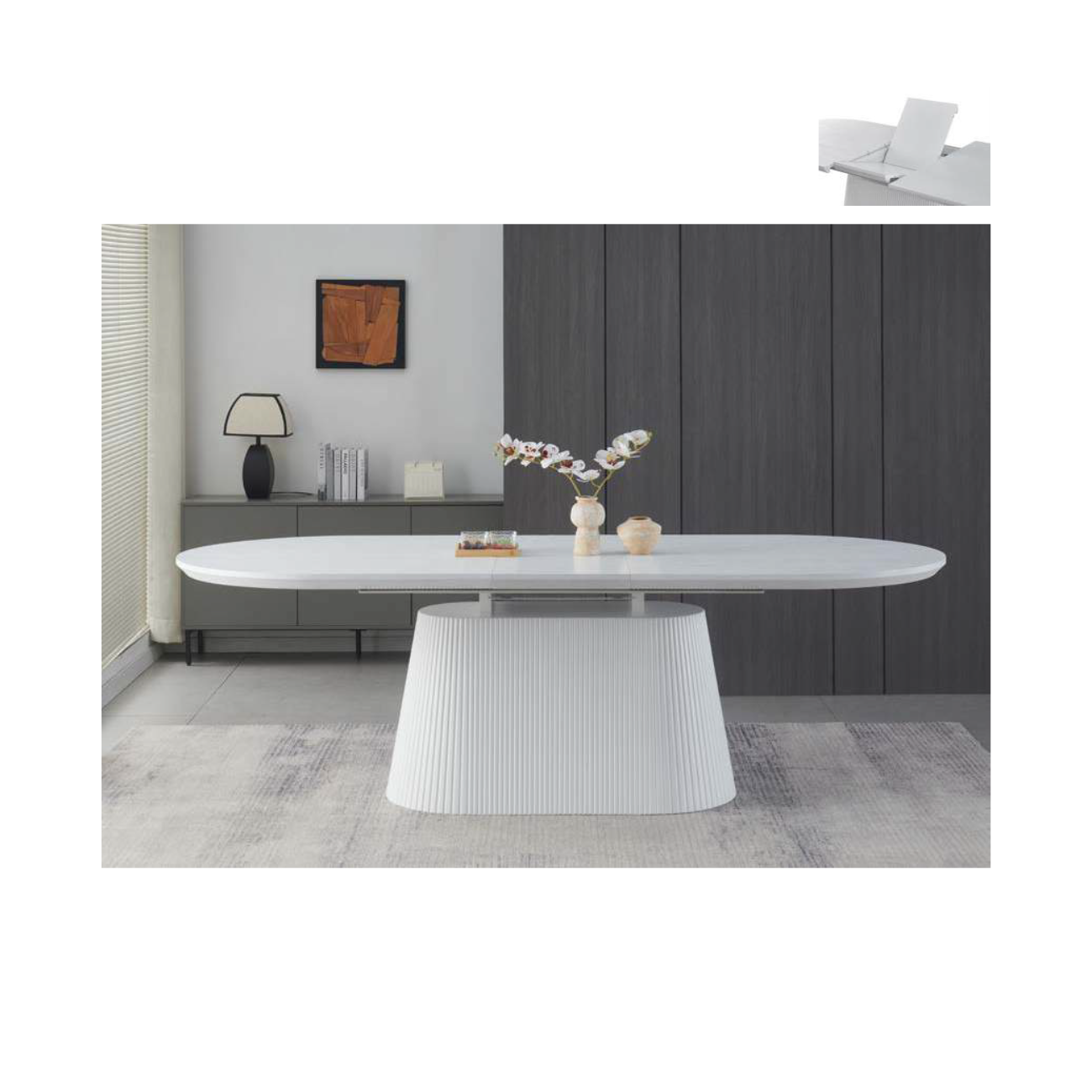 Mesa de Jantar Extensível Nuvem, Mesas de jantar de diversos tamanhos e estilos à escolha