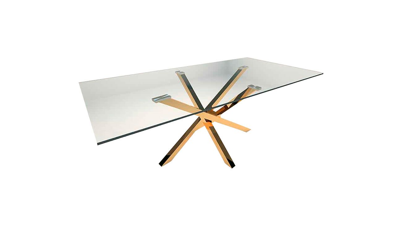 Mesa de Jantar Virginia Pé Dourado, Mesas de jantar de vidro de diversos tamanhos e estilos.