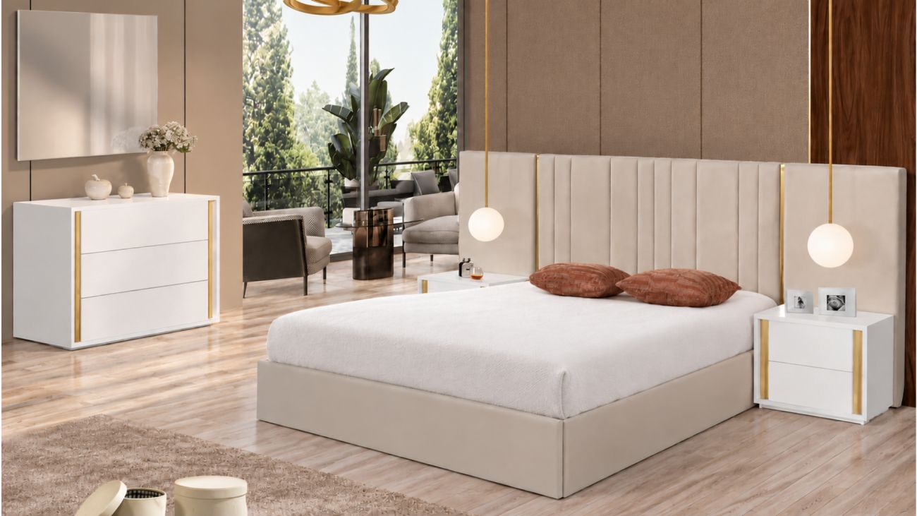 Quarto Foz, Camas Estofadas de vários estilos e opções de acabamentos.