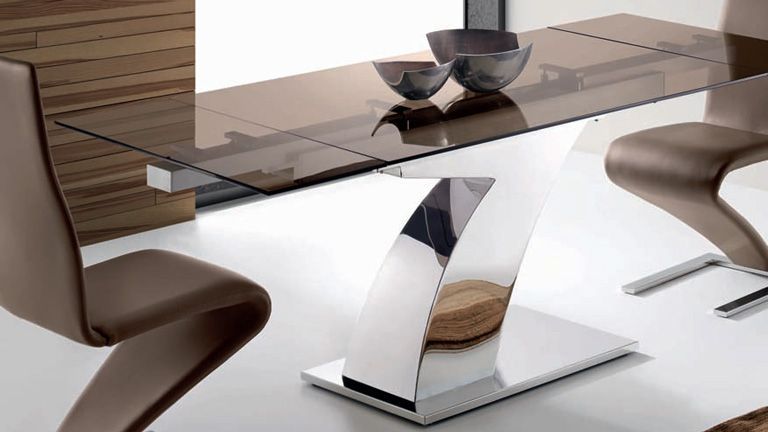 Mesa Sumatra Siete 140, Mesas de jantar de vidro de diversos tamanhos e estilos.