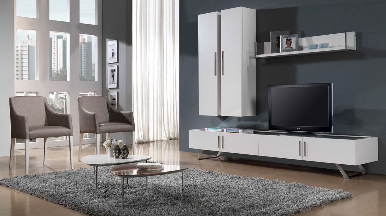 Sala de Estar Lotus, Na Graça Interiores encontras diferentes ofertas de estantes TV para completar o teu espaço. Design moderno e funcional adaptados as tuas necessidades.