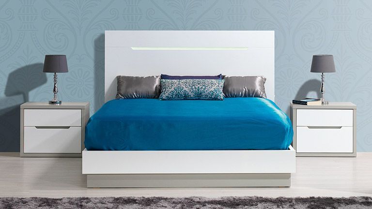 Cama de Casal Simples Viena Cinza/ Branco, Camas de Casal de diversos estilos. Linha modernas e contemporâneas.