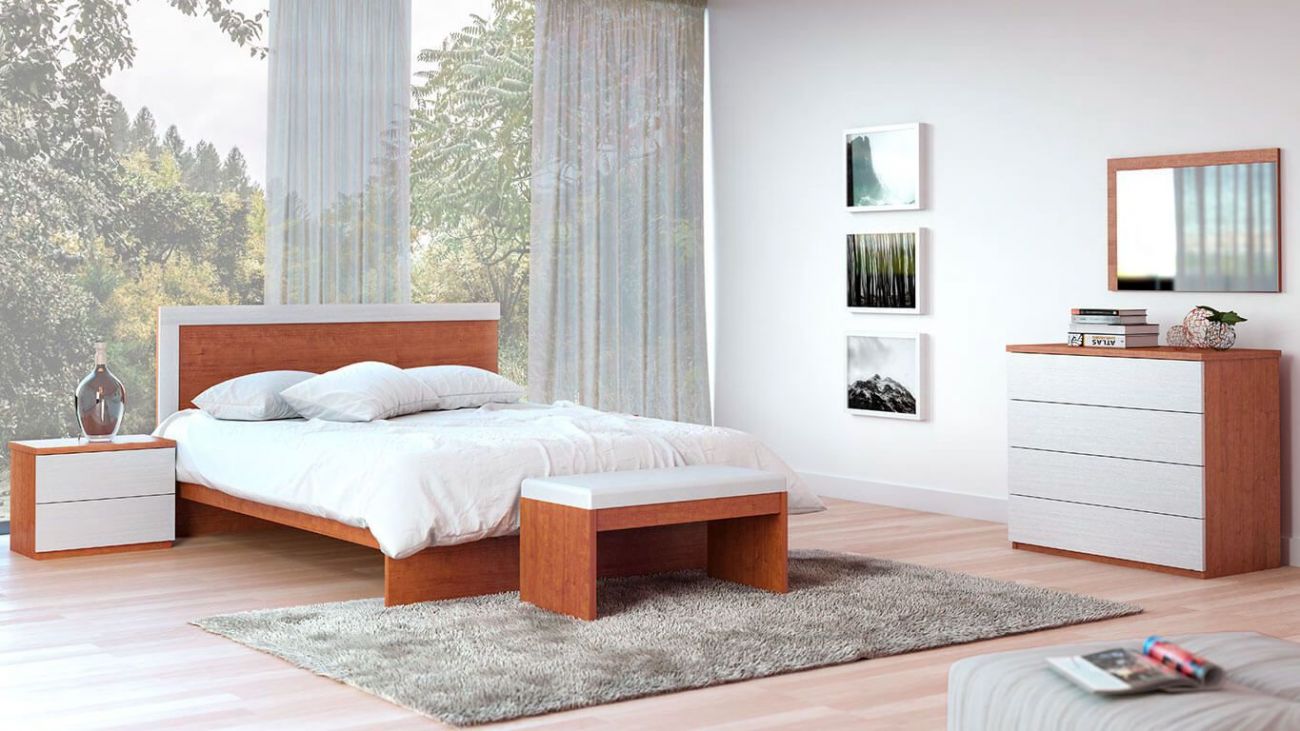 Quarto Casal Izi 04, Quartos de Casal completos com cama de casal e mesas de cabeceira.