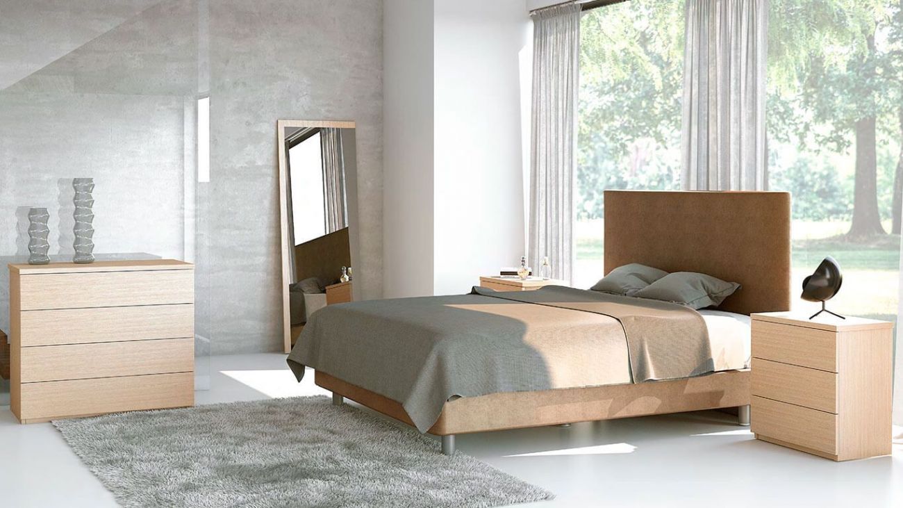 Quarto Casal Izi 06, Quartos de Casal completos com cama de casal e mesas de cabeceira.