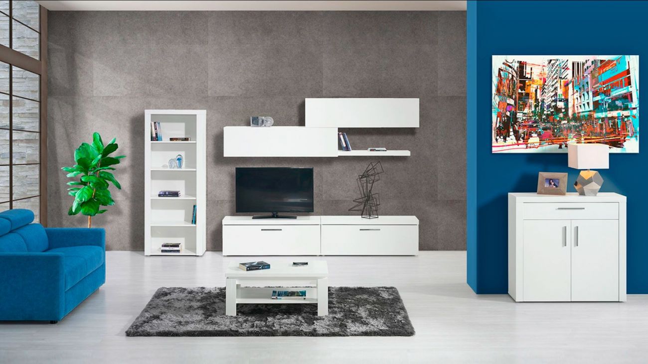 Sala de Estar Mónaco 01, Na Graça Interiores encontras diferentes ofertas de estantes TV para completar o teu espaço. Design moderno e funcional adaptados as tuas necessidades.