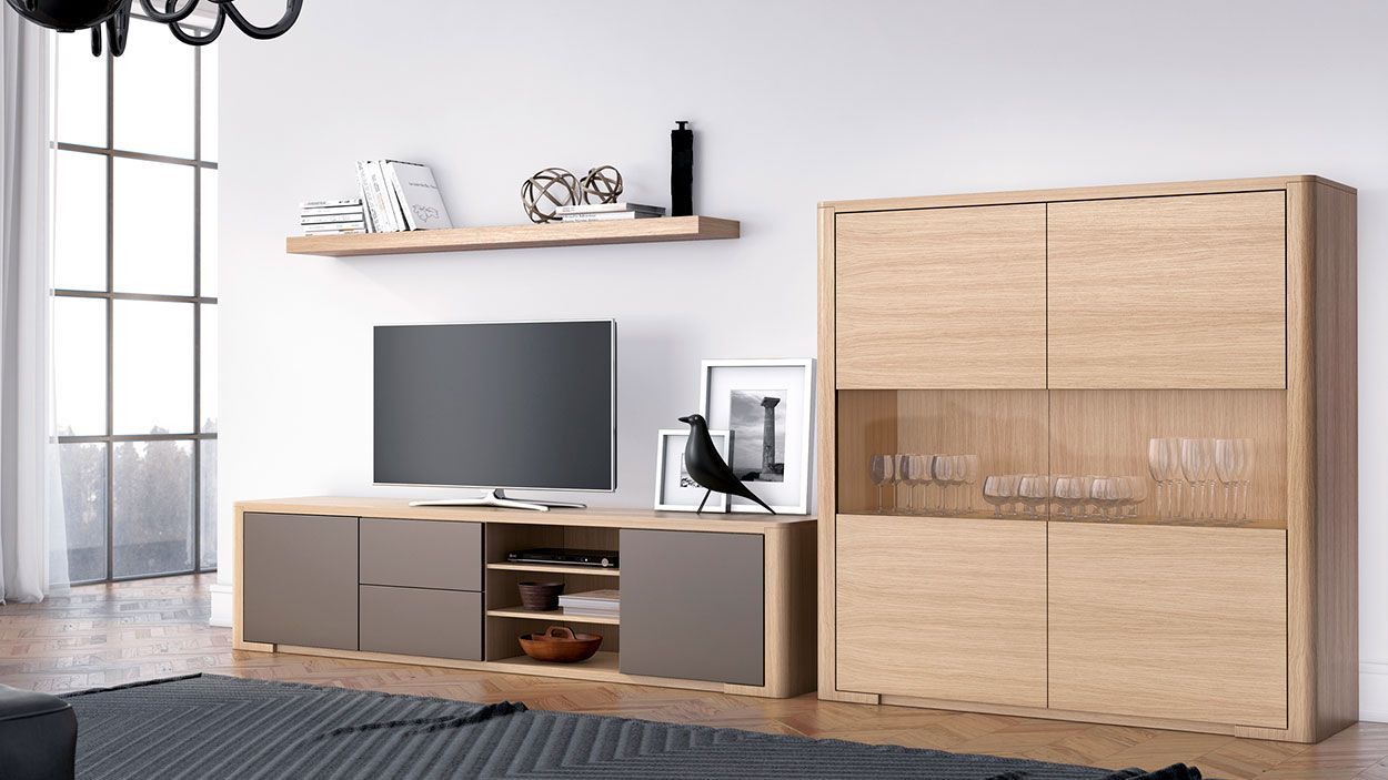 Sala de Estar Vega VI, Na Graça Interiores encontras diferentes ofertas de estantes TV para completar o teu espaço. Design moderno e funcional adaptados as tuas necessidades.