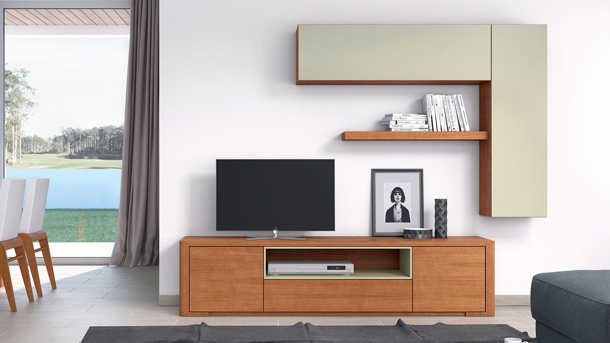 Sala de Estar Vega VII, Na Graça Interiores encontras diferentes ofertas de estantes TV para completar o teu espaço. Design moderno e funcional adaptados as tuas necessidades.