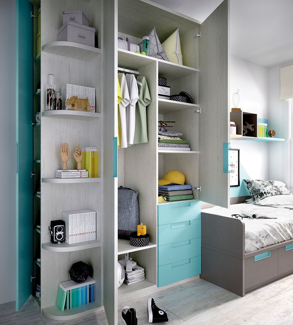 Quarto Juvenil H-209, Quartos coloridos personalizáveis e adaptáveis às necessidades da criança