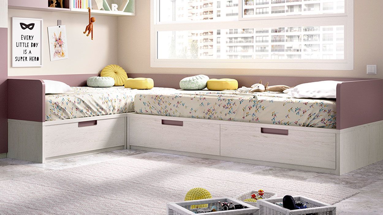 Quarto Juvenil H-214, Quartos coloridos personalizáveis e adaptáveis às necessidades da criança