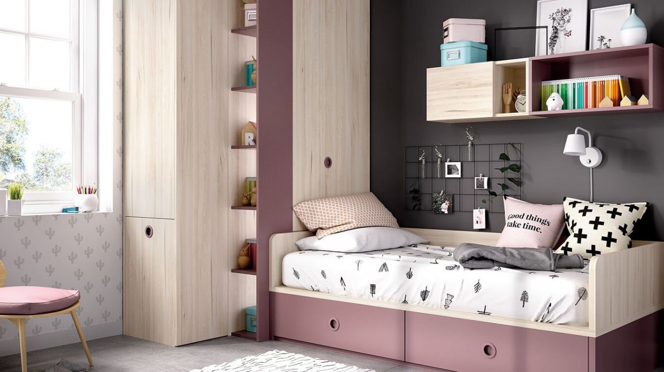 Quarto Juvenil H-216, Quartos coloridos personalizáveis e adaptáveis às necessidades da criança