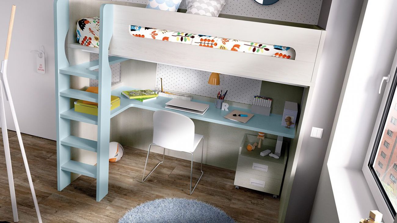 Quarto Juvenil H-303, Quartos coloridos personalizáveis e adaptáveis às necessidades da criança