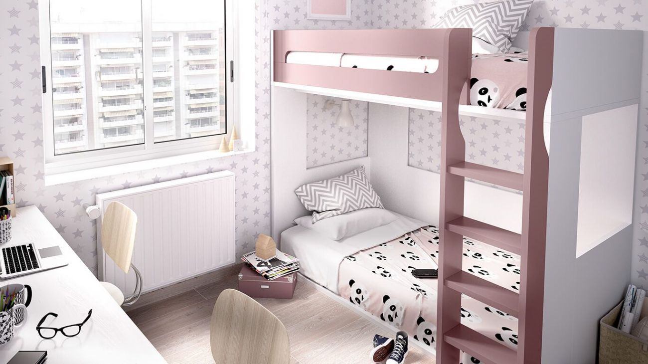 Quarto Juvenil H-307, Quartos coloridos personalizáveis e adaptáveis às necessidades da criança