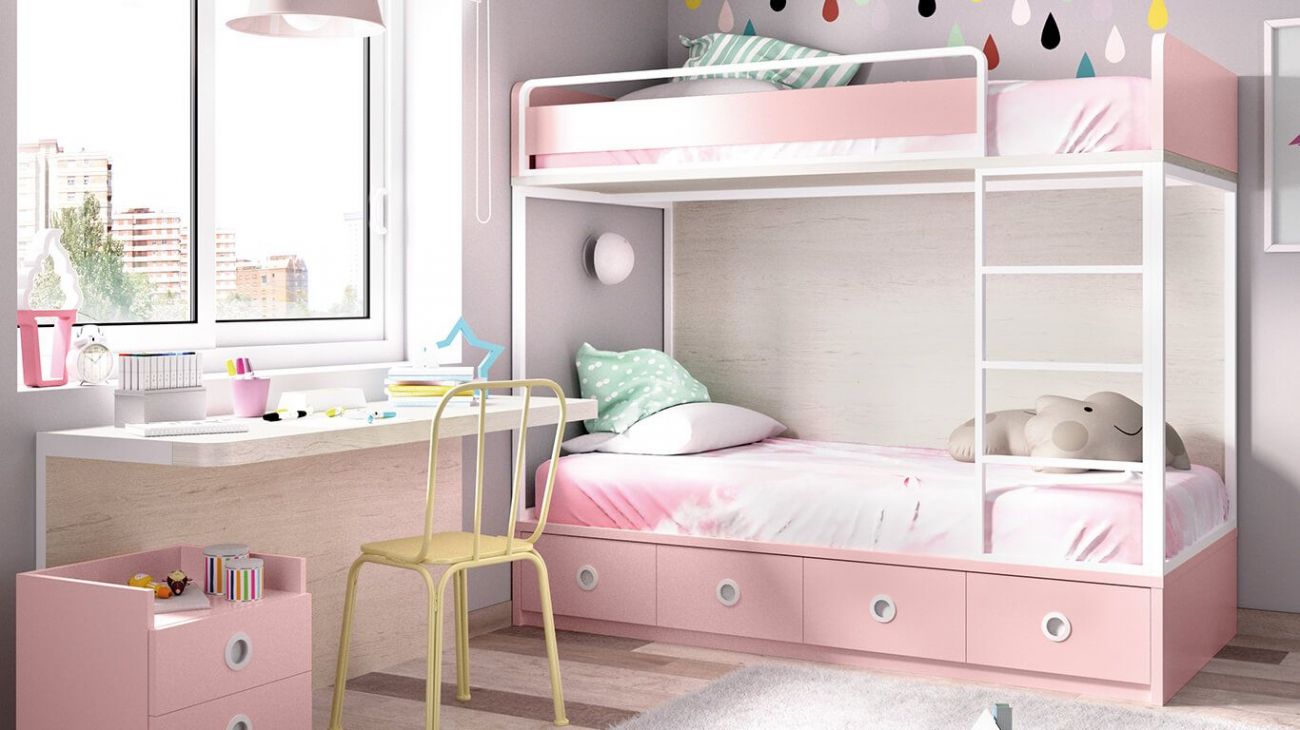 Quarto Juvenil H-308, Quartos coloridos personalizáveis e adaptáveis às necessidades da criança