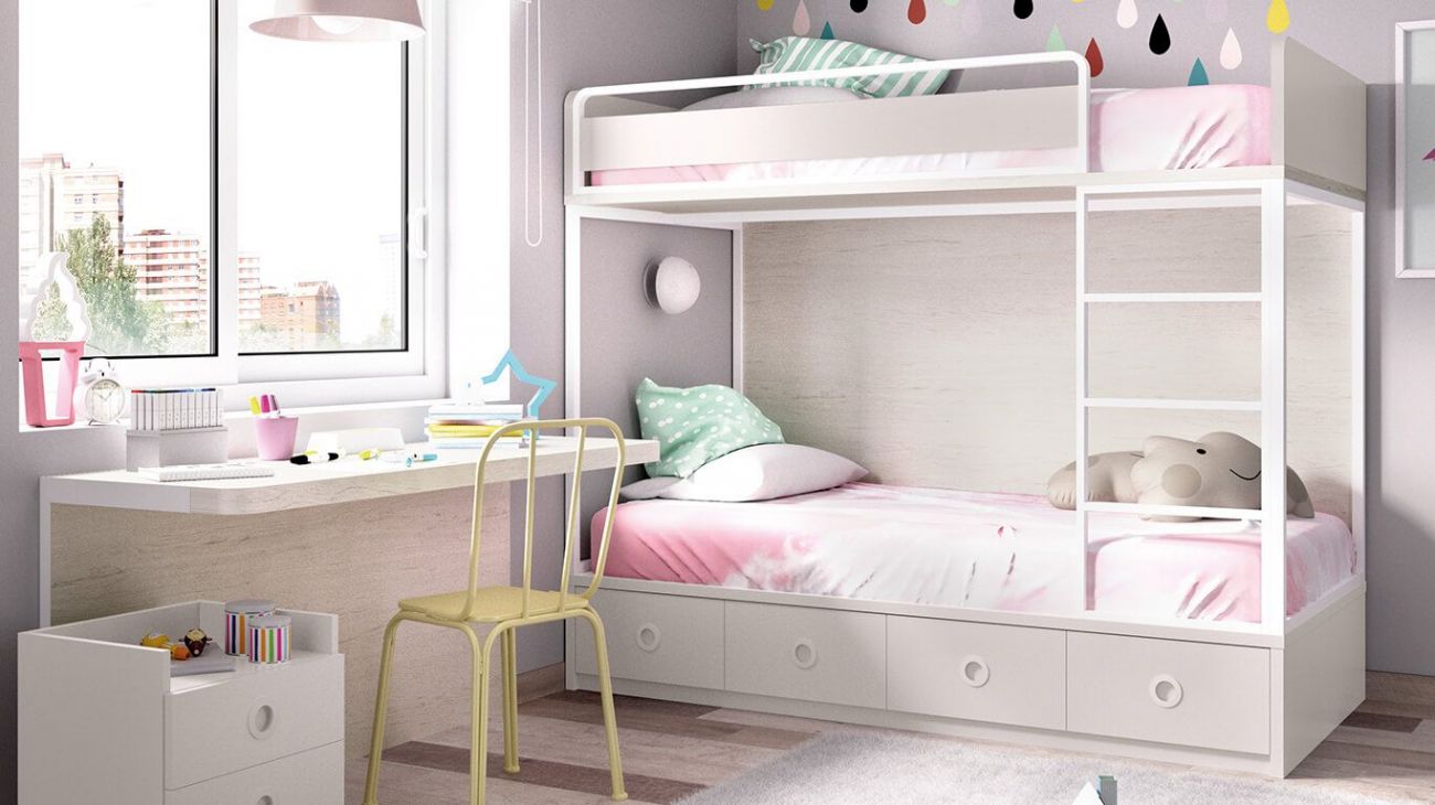 Quarto Juvenil H-308, Quartos coloridos personalizáveis e adaptáveis às necessidades da criança