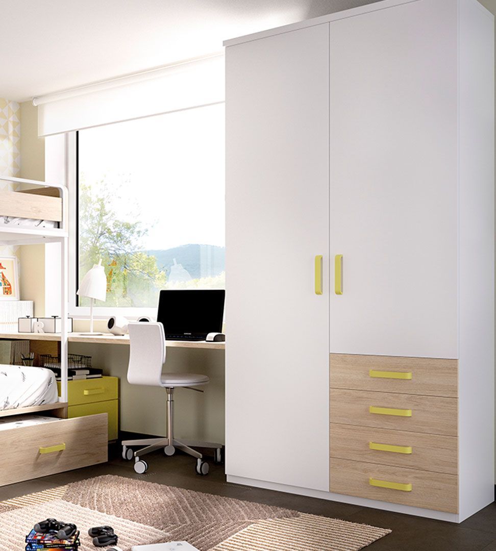 Quarto Juvenil H-309, Quartos coloridos personalizáveis e adaptáveis às necessidades da criança