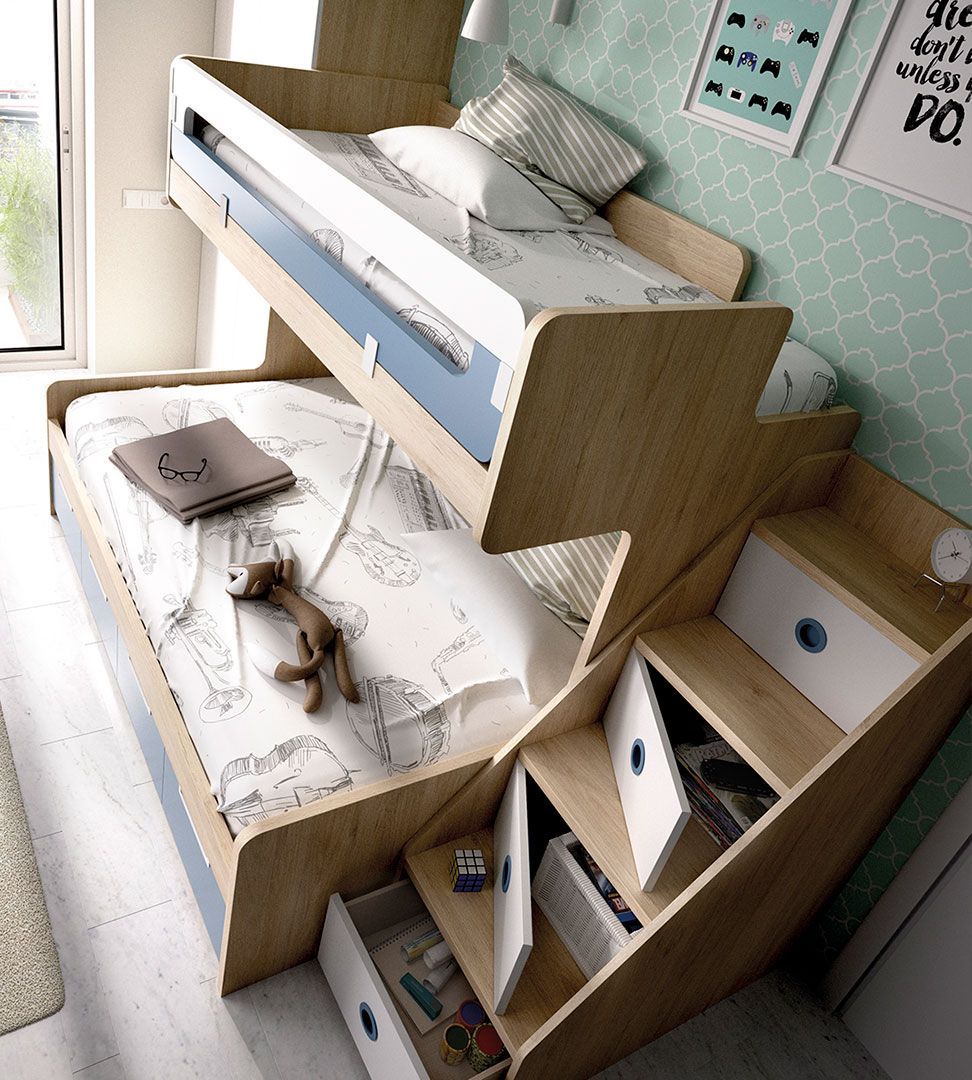 Quarto Juvenil H-311, Quartos coloridos personalizáveis e adaptáveis às necessidades da criança