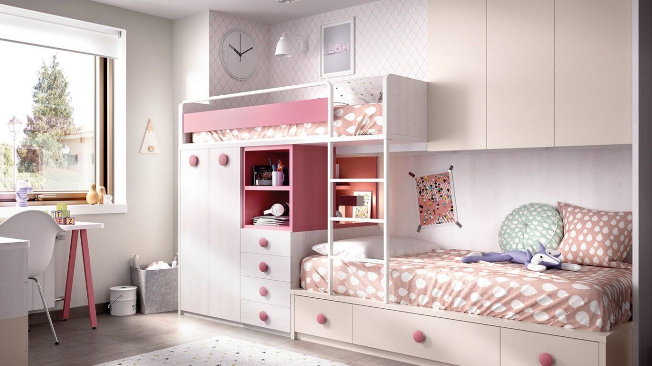 Quarto Juvenil H-316, Quartos coloridos personalizáveis e adaptáveis às necessidades da criança