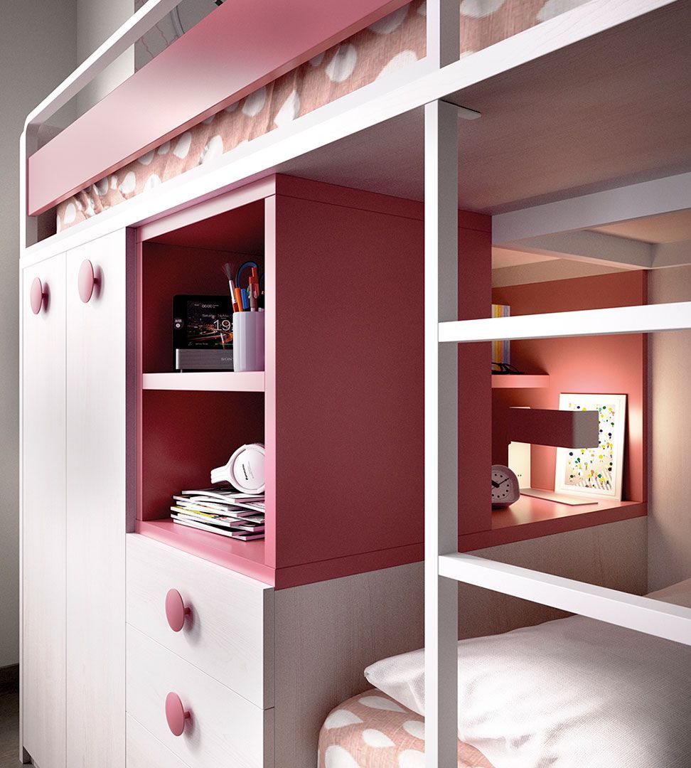 Quarto Juvenil H-316, Quartos coloridos personalizáveis e adaptáveis às necessidades da criança