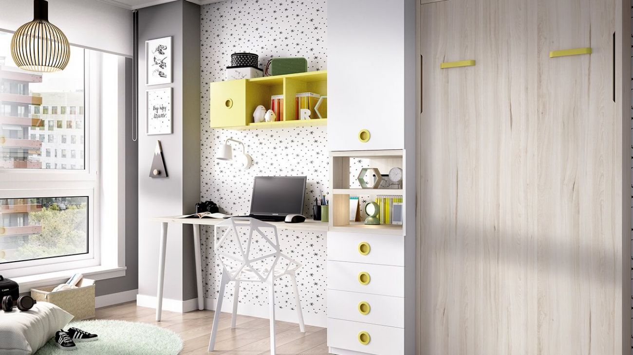 Quarto Juvenil H-407, Quartos coloridos personalizáveis e adaptáveis às necessidades da criança